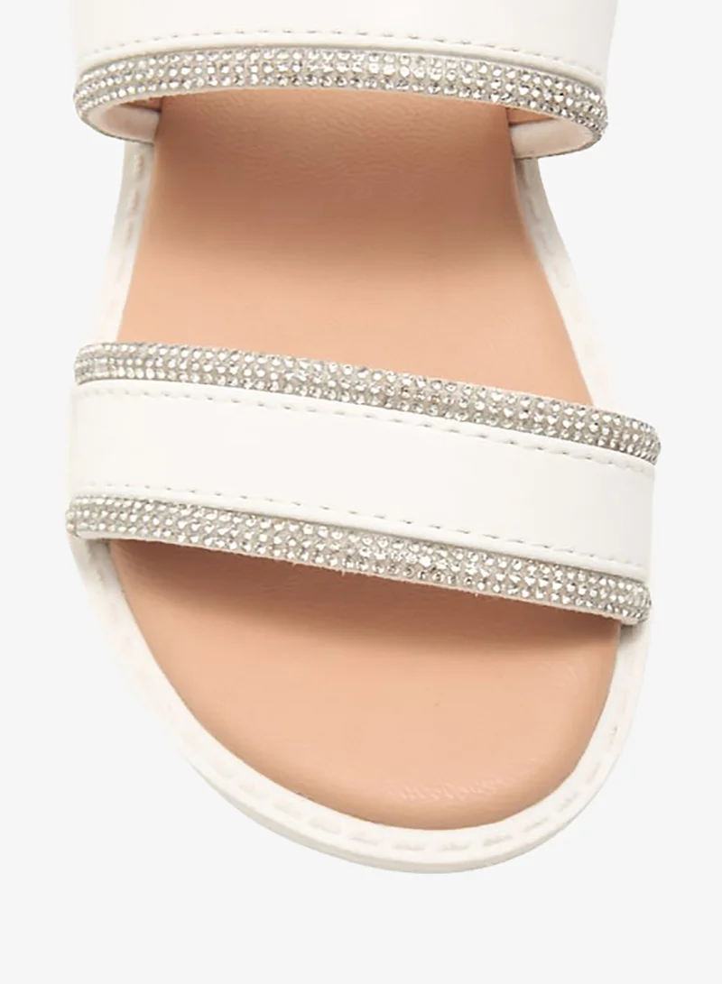 Flora Bella By Shoexpress Girls Embellished Strap Sandals with Hook and Loop Closure Ramadan Collection