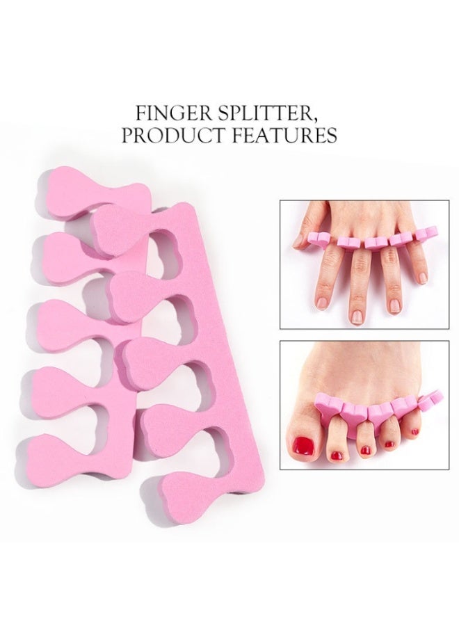 5 Pairs（10Pcs） Of Sponge Toe Separator Soft Finger Separator Toe Separator Pad For Polishing Pedicure Nail Coating Gel Painting Nail Art Beauty Accessories（Pink） - Image 2