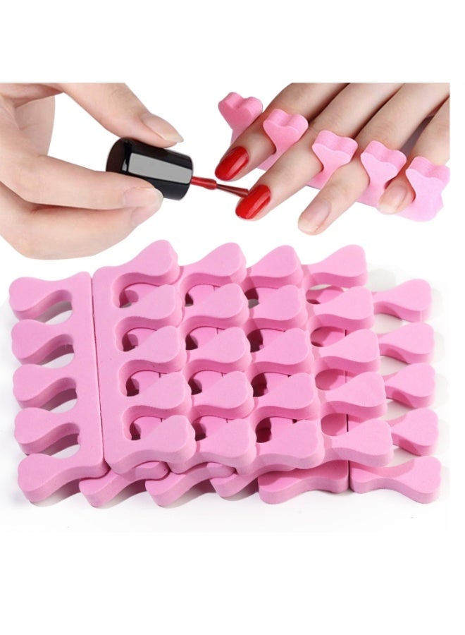 5 Pairs（10Pcs） Of Sponge Toe Separator Soft Finger Separator Toe Separator Pad For Polishing Pedicure Nail Coating Gel Painting Nail Art Beauty Accessories（Pink） - Image 1