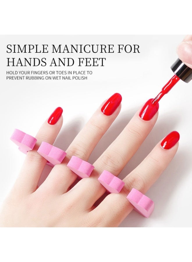 5 Pairs（10Pcs） Of Sponge Toe Separator Soft Finger Separator Toe Separator Pad For Polishing Pedicure Nail Coating Gel Painting Nail Art Beauty Accessories（Pink） - Image 4