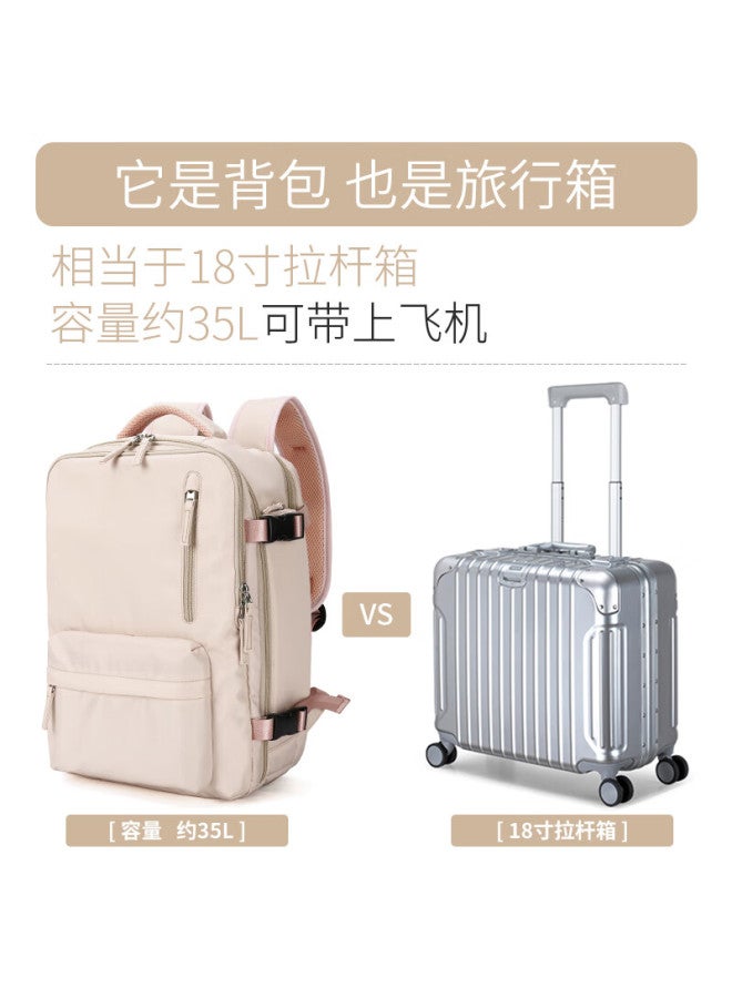 Landcase Backpack, Travel Bag For Women, Large Capacity, Shoulder Bag For Short Trips, Luggage Bag, Laptop Bag For Men, 5162 Beige Large Size - Image 4