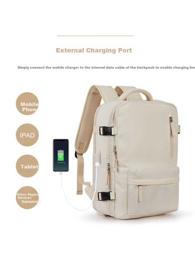Landcase Backpack, Travel Bag For Women, Large Capacity, Shoulder Bag For Short Trips, Luggage Bag, Laptop Bag For Men, 5162 Beige Large Size - Image 2