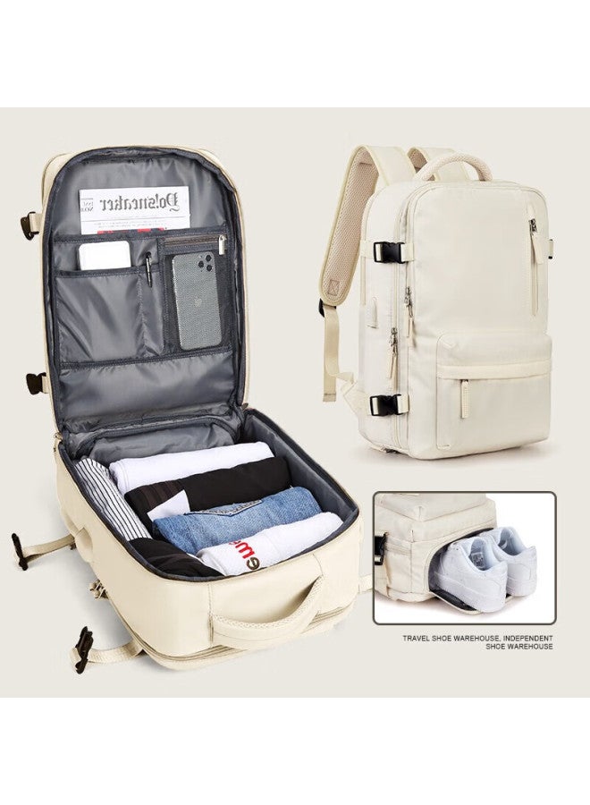 Landcase Backpack, Travel Bag For Women, Large Capacity, Shoulder Bag For Short Trips, Luggage Bag, Laptop Bag For Men, 5162 Beige Large Size - Image 1