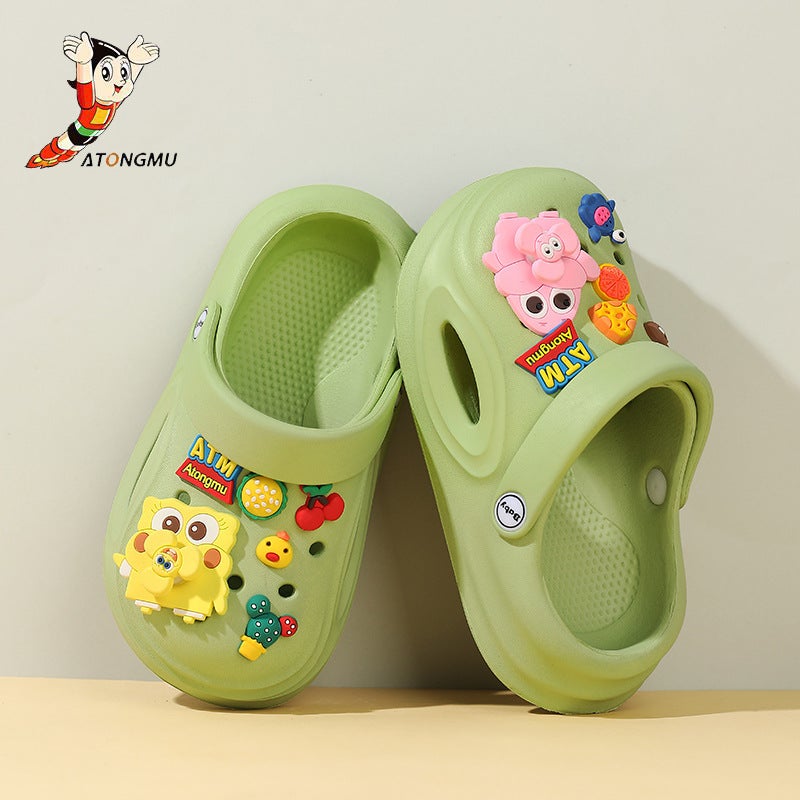 Astro Boy Cute Cartoon Theme Diy Non-Slip Outer Wear Clogs With Poop Feeling, Family Style - Image 4