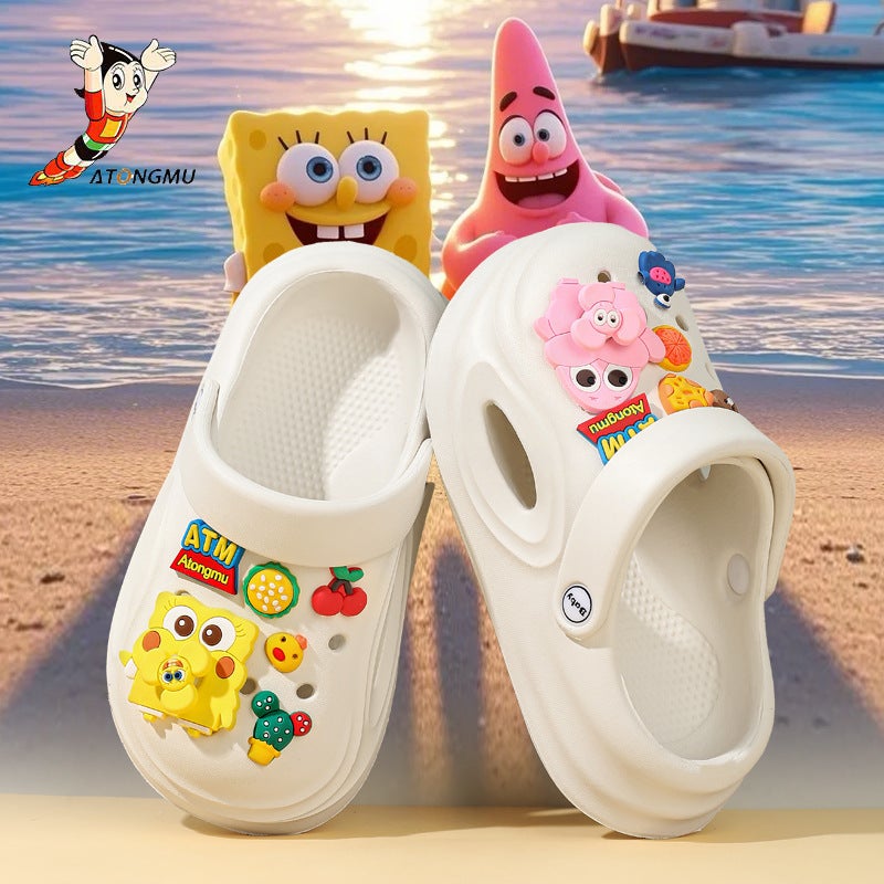 Astro Boy Cute Cartoon Theme Diy Non-Slip Outer Wear Clogs With Poop Feeling, Family Style - Image 2