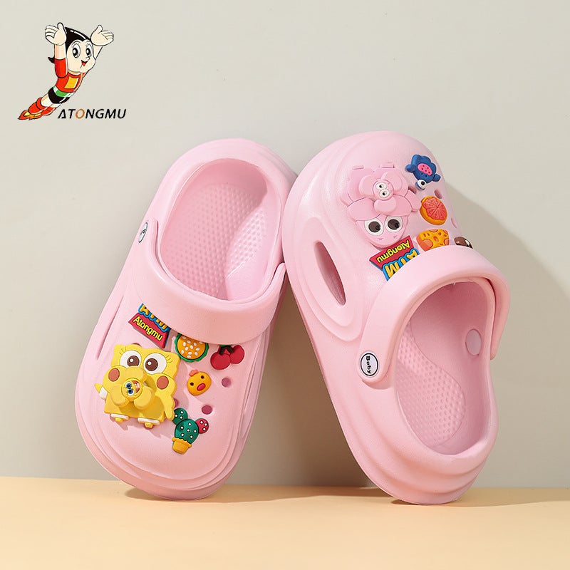 Astro Boy Cute Cartoon Theme Diy Non-Slip Outer Wear Clogs With Poop Feeling, Family Style - Image 3
