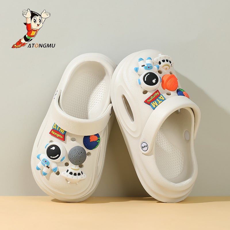 Astro Boy Cute Cartoon Theme Diy Non-Slip Outer Wear Clogs With Poop Feeling, Family Style - Image 1