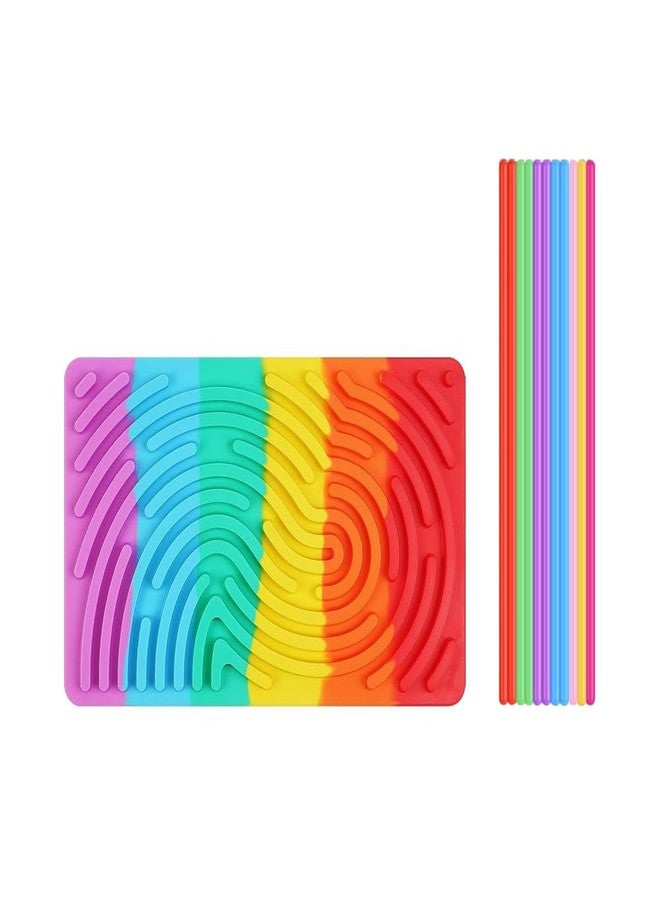 RNAZLIS Sensory Activity Board for Kids Double-Sided Fidget Toy with 11 Multicolor Silicone Strips, Montessori-Inspired Fine Motor Skills Toy for Autism ADHD & Anxiety Relief Therapy & Mindfulness - Image 1