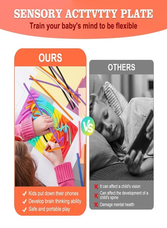 RNAZLIS Sensory Activity Board for Kids Double-Sided Fidget Toy with 11 Multicolor Silicone Strips, Montessori-Inspired Fine Motor Skills Toy for Autism ADHD & Anxiety Relief Therapy & Mindfulness - Image 5