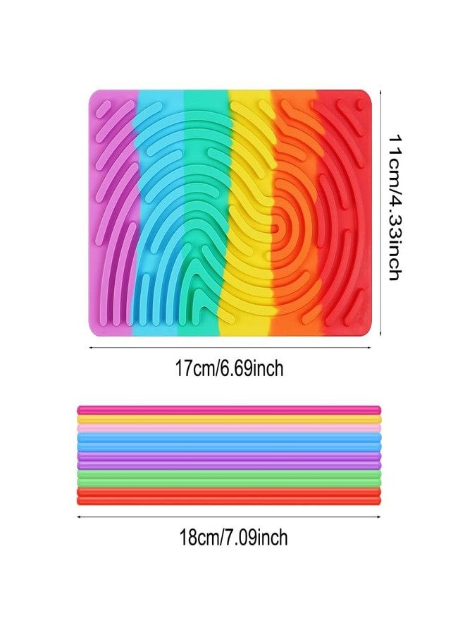 RNAZLIS Sensory Activity Board for Kids Double-Sided Fidget Toy with 11 Multicolor Silicone Strips, Montessori-Inspired Fine Motor Skills Toy for Autism ADHD & Anxiety Relief Therapy & Mindfulness - Image 2