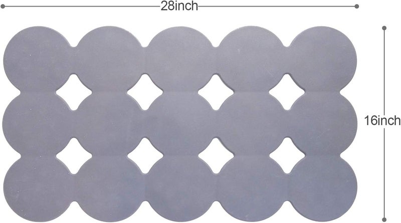 Webos Patented Non Slip Bathtub Mat Shower Mat Bath Mat Tub Mats with Strong Suction Cups Soft Natural Rubber Bath Mat for Inside The tub (Circle-Grey, 28x16 inch) - Image 2