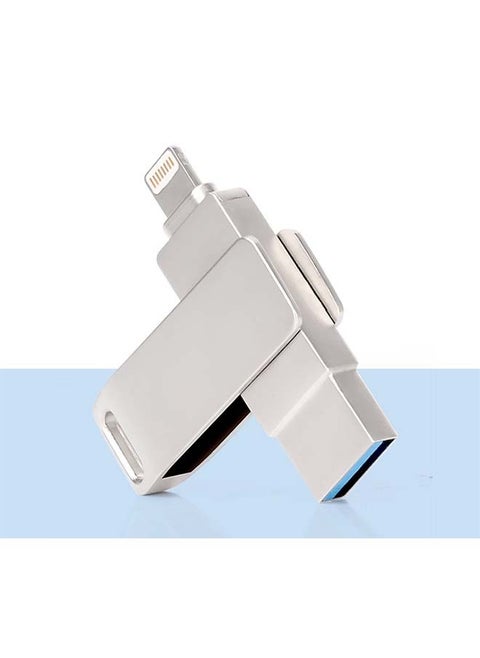 Photo Stick for iPhone,USB Flash Drive for iPhone, USB Photo Storage 128GB USB 3.0 Memory Stick for iPhone Thumb Drive External Storage Compatible for iPhone/PC/iPad/More Device Silver