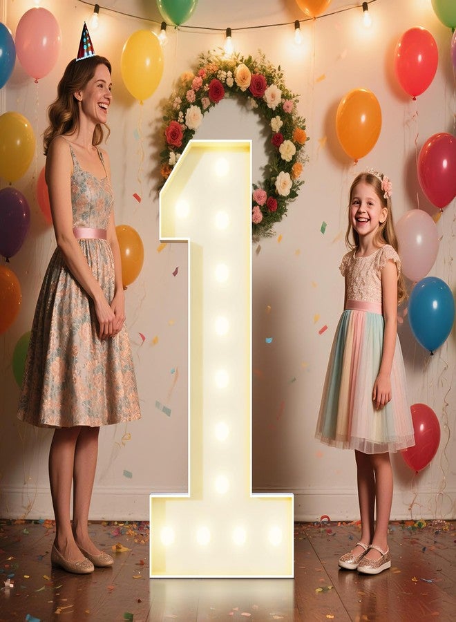 GGPL 4FT Plastic Marquee Numbers 1, Light up Numbers Made of Corrugated Plastic Board, No Tools Required, Quick Assembly, Disassembled into Blank Yard Signs, Poster Board - Image 1