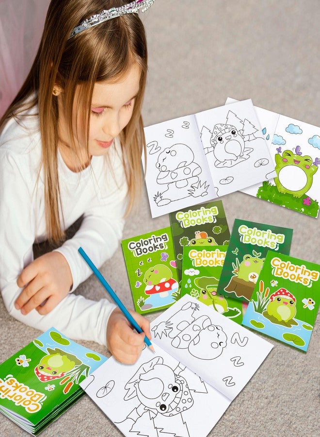 ANGOLIO 24Pcs Frog Mushroom Coloring Book Bulk for Kids Kawaii Frog Activity Book Cartoon Animals DIY Art Booklet for Kid Birthday Party Gift Goodie Bags Filler School Prize - Image 4