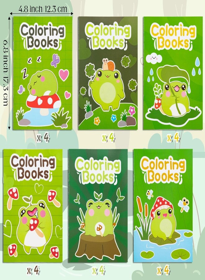 ANGOLIO 24Pcs Frog Mushroom Coloring Book Bulk for Kids Kawaii Frog Activity Book Cartoon Animals DIY Art Booklet for Kid Birthday Party Gift Goodie Bags Filler School Prize - Image 2