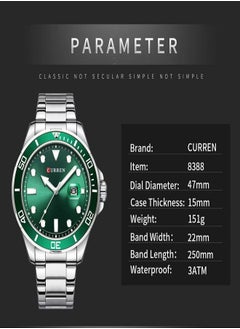 Men's Luxury Watches, Sapphire Glass, Stainless Steel, Classic Model-8388 - 47mm - Silver/Green - pzsku/ZF7474CFDB5C69BAC1258Z/45/_/1724171432/072d13f0-7eb8-484f-a223-a514d5d1bd92