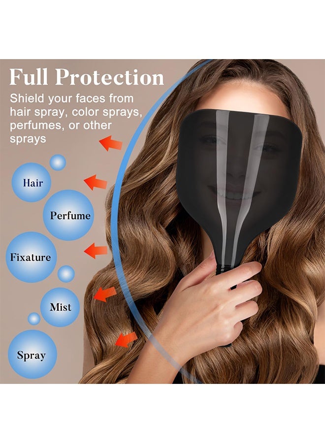 HS Hairspray Mask, Water Proof Plastic Shield Face Eyes Protector, Barber Salon Face-Shield, Spray Face Mask, Waterproof Reusable Plastic Hairdressing Face Mask, Face Protection For Hairdressing Supplies - Black - Image 3