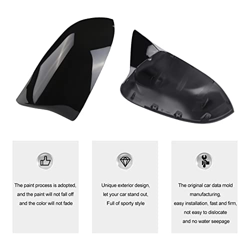 JDMON Replacement for Door Rearview Mirror Cover Cap BMW X3 F25 X4 F26 X5 F15 X6 F16 2014 2015 2016 2017 2018 Side Mirror Cover Cap Trim (Glossy Black) - Image 4