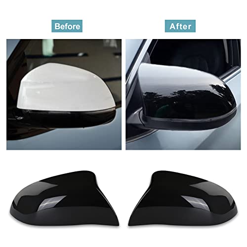 JDMON Replacement for Door Rearview Mirror Cover Cap BMW X3 F25 X4 F26 X5 F15 X6 F16 2014 2015 2016 2017 2018 Side Mirror Cover Cap Trim (Glossy Black) - Image 3