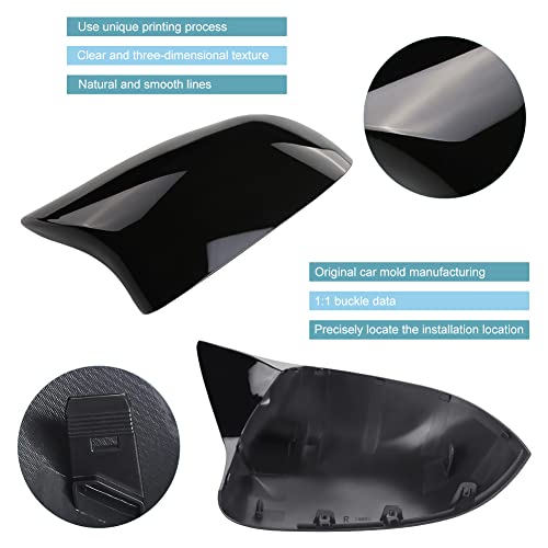 JDMON Replacement for Door Rearview Mirror Cover Cap BMW X3 F25 X4 F26 X5 F15 X6 F16 2014 2015 2016 2017 2018 Side Mirror Cover Cap Trim (Glossy Black) - Image 5