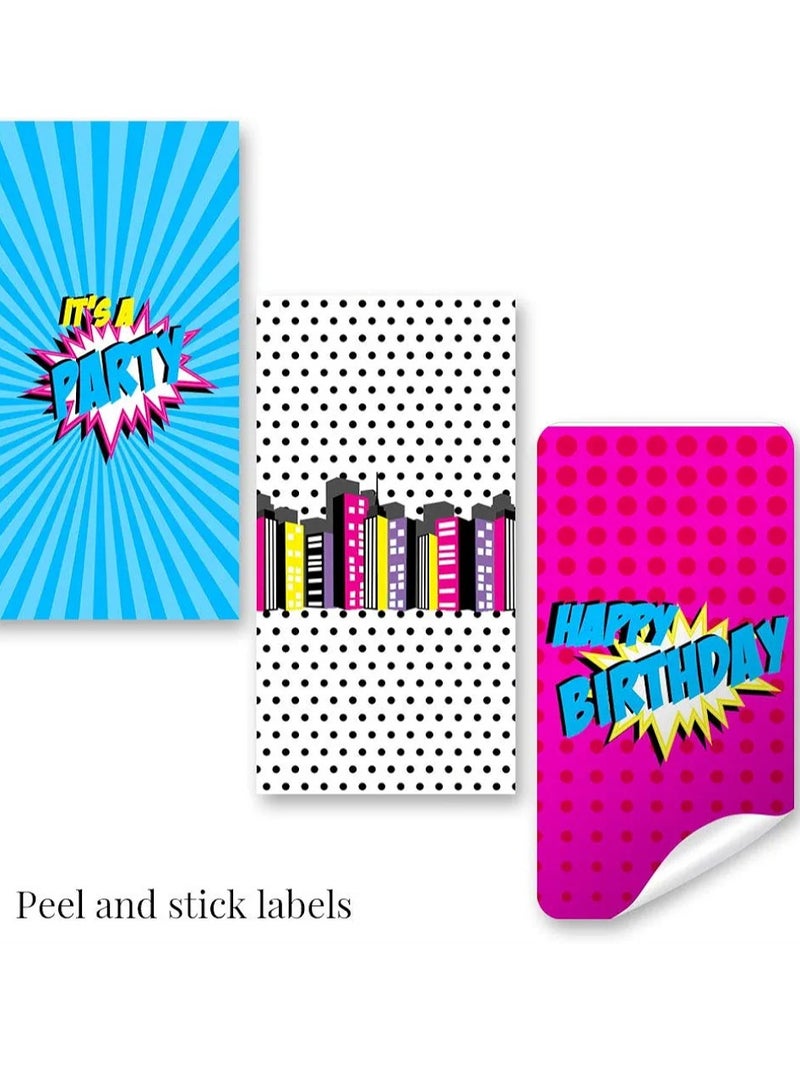 Birthday Party Mini Chocolate Candy Bar Sticker Wrappers, 45 1.4" x 2.6" Wrap Around Labels by Great for Party Favors - Image 3