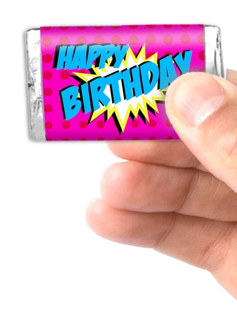 Birthday Party Mini Chocolate Candy Bar Sticker Wrappers, 45 1.4" x 2.6" Wrap Around Labels by Great for Party Favors - Image 4