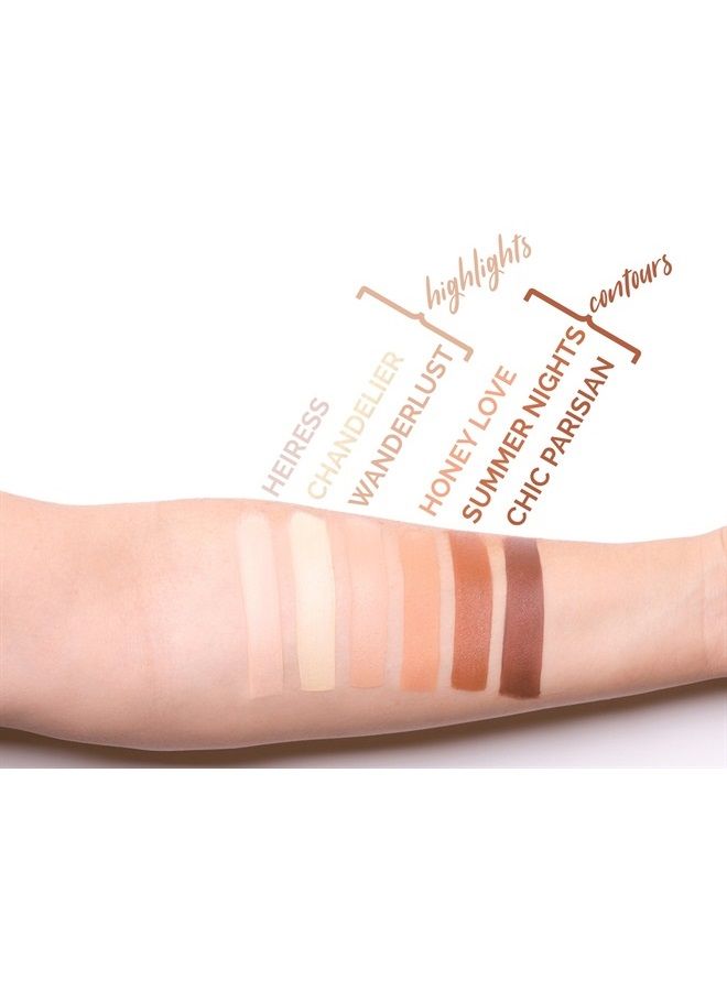 Cosmetics Cream Contour and Highlighting Makeup Kit - Contouring Foundation/Concealer Palette - Vegan & Cruelty Free - Step-by-Step Instructions Included
