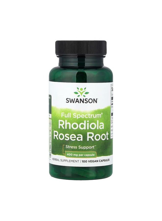 سوانسون جذر الروديولا الوردية كامل الطيف 400 ملغ 100 كبسولة - Image 1