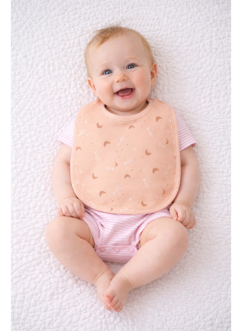 لؤي **زجاجة رضاعة من الستانلس ستيل مع حلمة سيليكون ومجموعة مريلة قطنية ناعمة مقاومة للماء بلون الخوخي لحديثي الولادة** 👶🍼 - Image 2