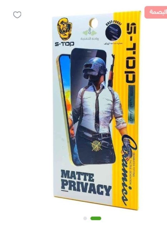 S-TOP Ceramic screen protection against fingerprints supports privacy for samsung glaxy A72 Black