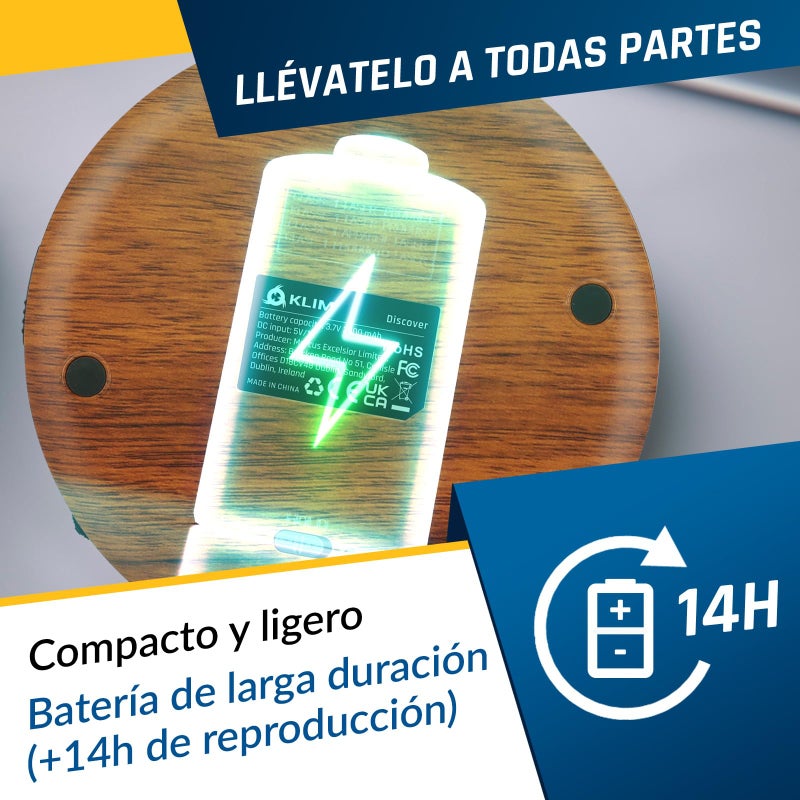 KLIM Discover Wood + Portable CD Player Walkman with Long-Lasting Battery + New + with Headphones + Radio FM + MP3 CD Player Portable + SD Card, FM Transmitter, Bluetooth + Ideal for Cars - Image 4