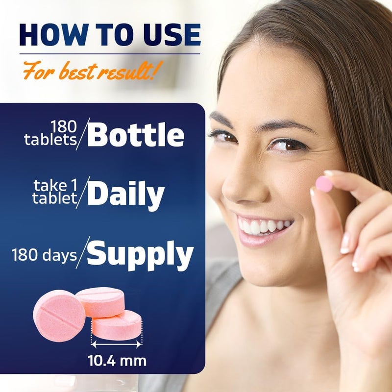 Vitamatic فيتامينات فوليك أسيد فيتامين ب12 ب6 180 قرص سريع الذوبان لصحة القلب وإنتاج الطاقة ودعم خلايا الدم الحمراء - Image 3