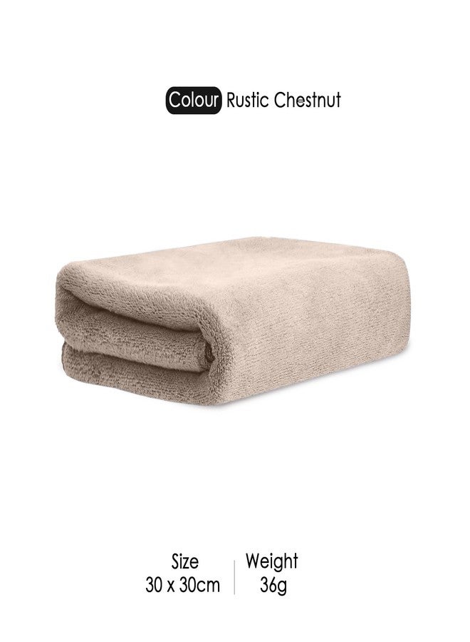 HOUSSE Microfiber Face Towels | Ultra Absorbent, Odour-Free, Quick Dry 450 GSM Face Towel for Home, Gym, Travel, Running & Personal Use | 30x30 cm | Set of 6 in One Colour (Rustic Chestnut, Pack of 6) - Image 2