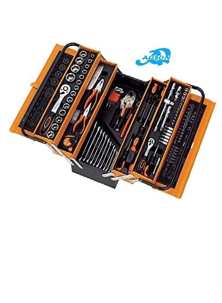 AQSON مجموعة أدوات معدنية محمولة متعددة الوظائف من AQSON مكونة من 85 قطعة، قابلة للطي، للاستخدام المنزلي والسيارة - Image 1