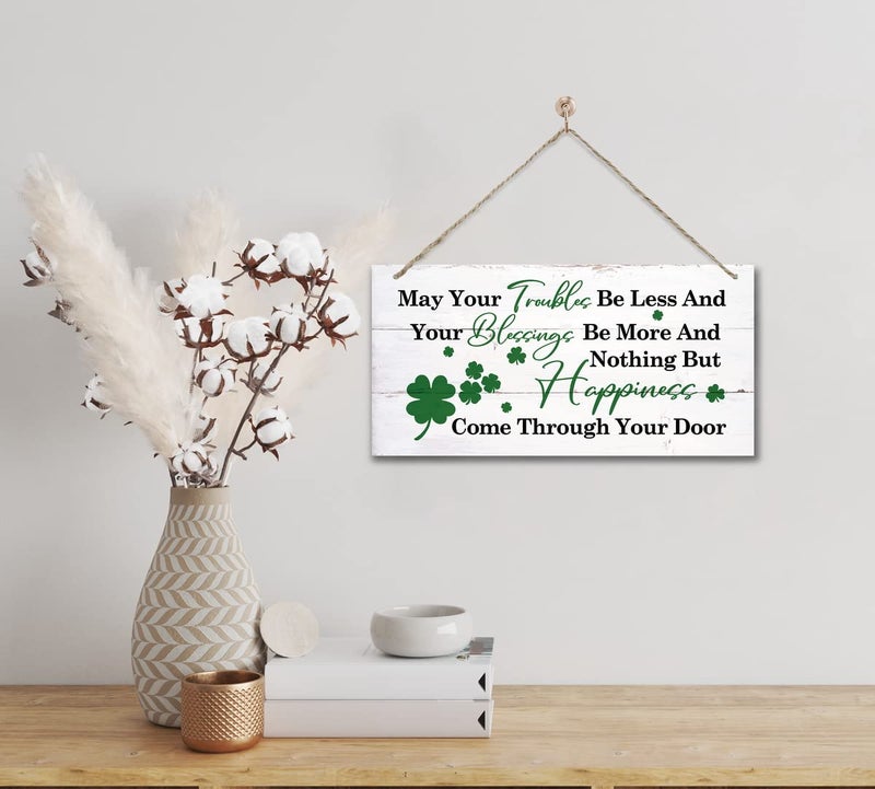 Gkwa Hanging St Patricks Day Wood Decor Sign, Irish Prayer Printed Wood Wall Art Sign, Home Signs Decor, Hanging Door Wood Sign, Irish Blessing Sign, St Patricks Day Decor, Rustic Farmhouse DÃ©cor - Image 2