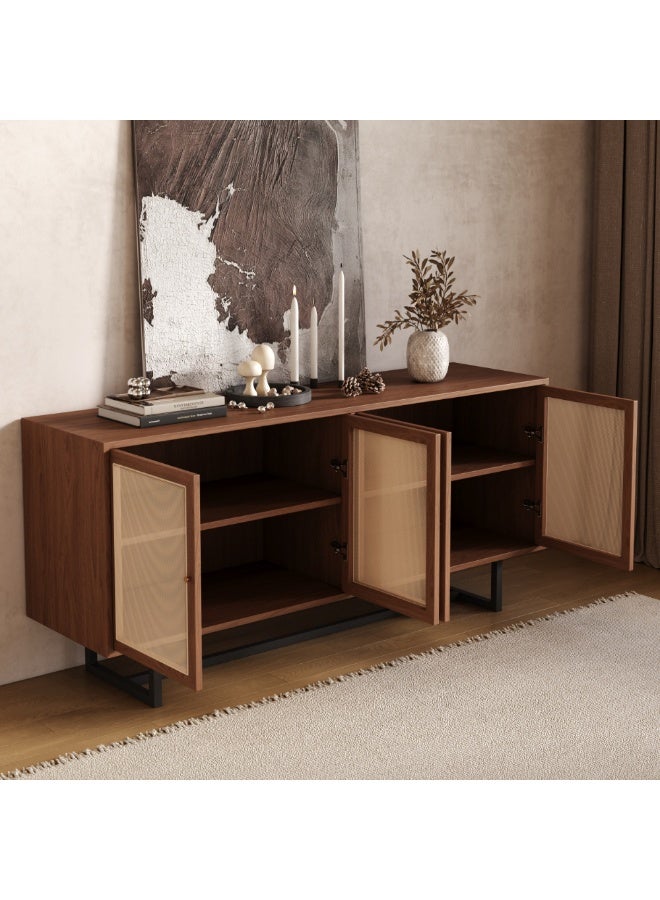 Baytonia Natural Rattan Buffet Table - Brown Beige and Black - Image 3