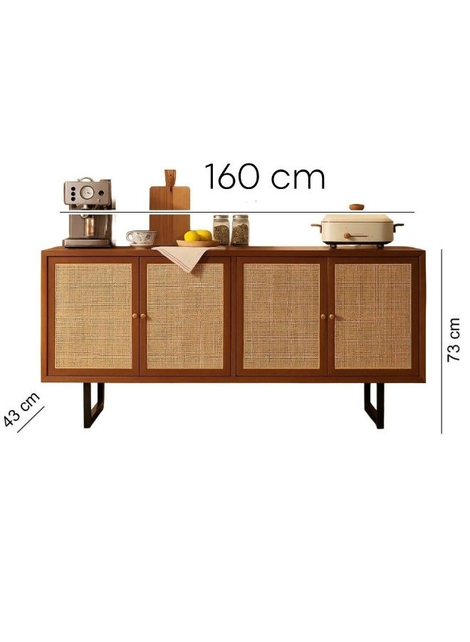 Baytonia Natural Rattan Buffet Table - Brown Beige and Black - Image 5