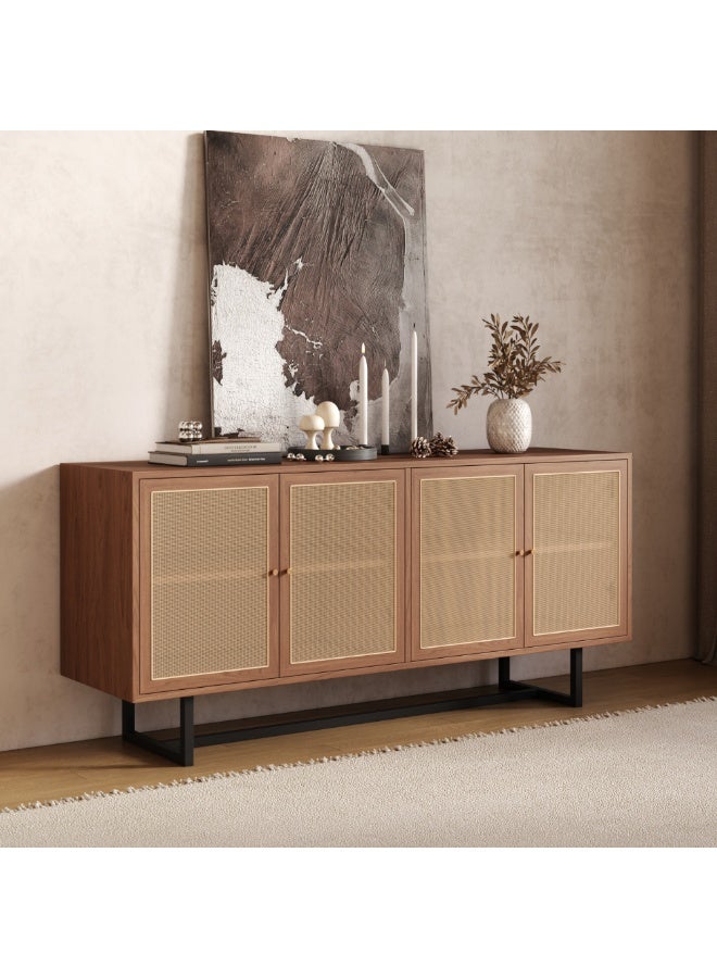 Baytonia Natural Rattan Buffet Table - Brown Beige and Black - Image 2