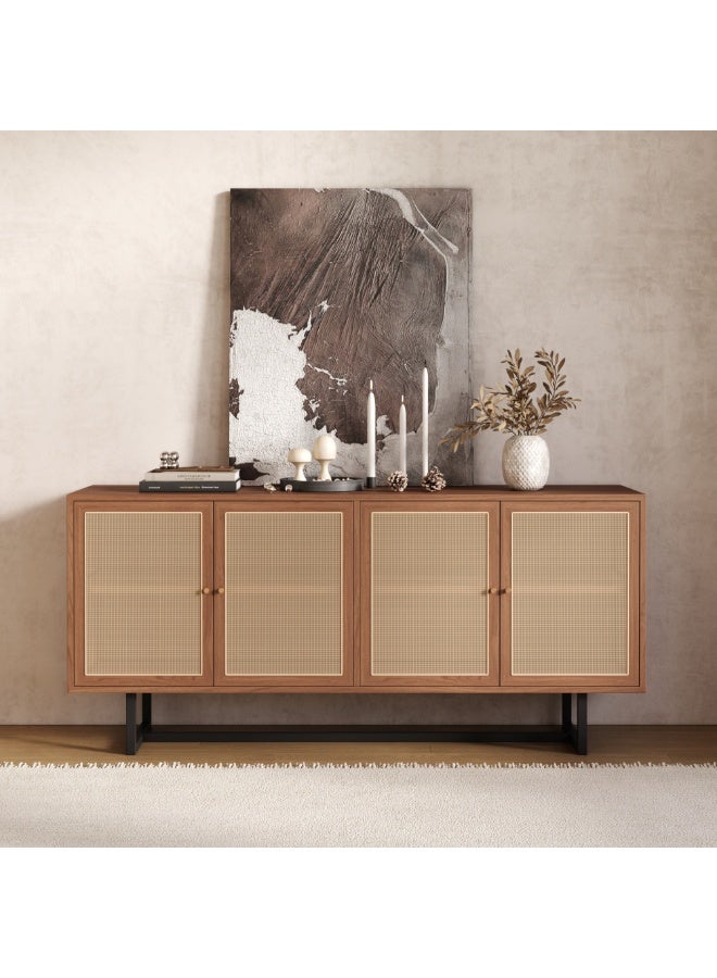 Baytonia Natural Rattan Buffet Table - Brown Beige and Black - Image 1