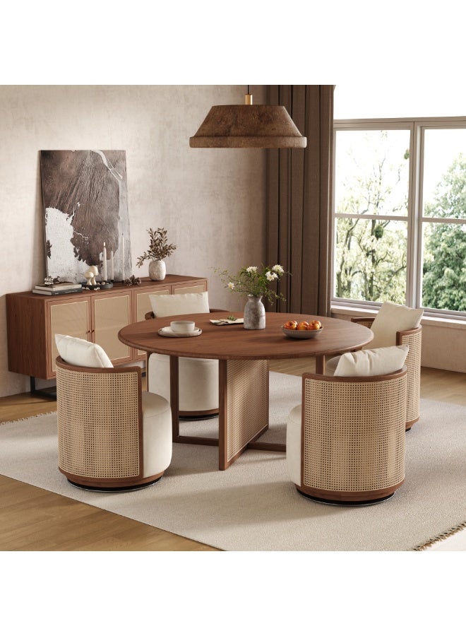 Baytonia Natural Rattan Buffet Table - Brown Beige and Black - Image 4