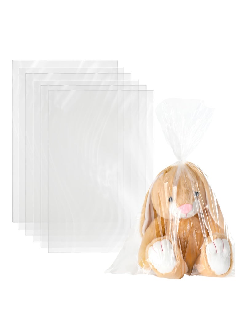 KASTWAVE 50 Pcs Large Clear Plastic Bags 16" x 24" Plastic Packaging Bags Plastic Popcorn Bags Flat Poly Bags Large Plastic Bags for Bread Dough Clothes Packaging Storage Toy Bag - Image 1