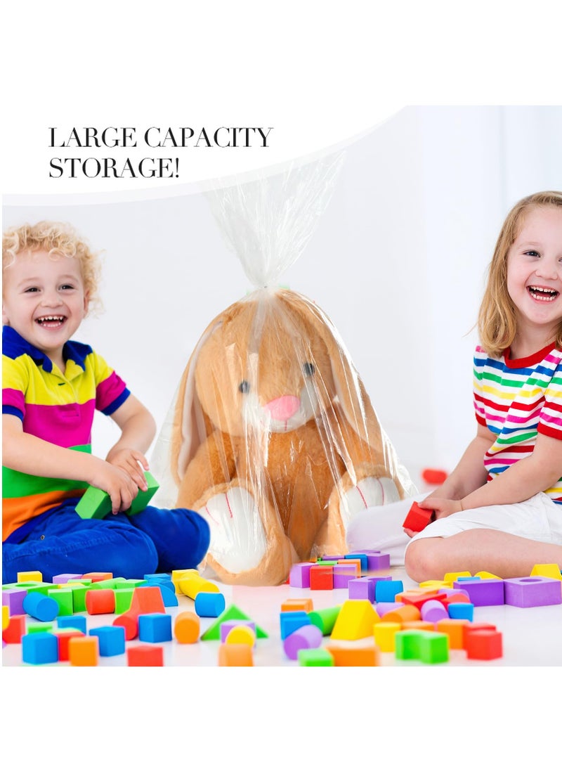 KASTWAVE 50 Pcs Large Clear Plastic Bags 16" x 24" Plastic Packaging Bags Plastic Popcorn Bags Flat Poly Bags Large Plastic Bags for Bread Dough Clothes Packaging Storage Toy Bag - Image 5