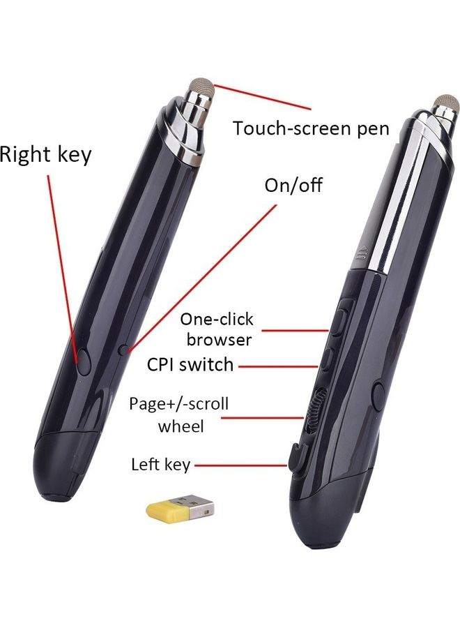 NIBEMINENT Wireless Optical Touch Pen Mouse Red  - Image 4