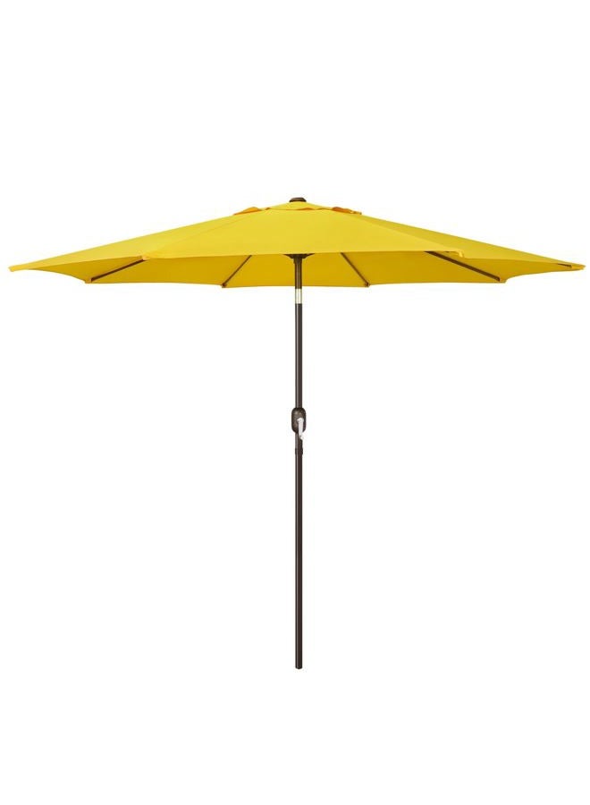 Blissun 9' Outdoor Patio Umbrella, Outdoor Table Umbrella, Yard Umbrella, Market Umbrella with 8 Sturdy Ribs, Push Button Tilt and Crank (Yellow) - Image 1