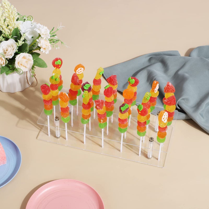 Suneerplay Cake Pop Stand, 21 Holes Lollipop Display Stand, Acrylic Clear Cake Pop Display Holder, Cakepopsical Stand for Weddings, Baby Showers, Birthday, Party - Image 3
