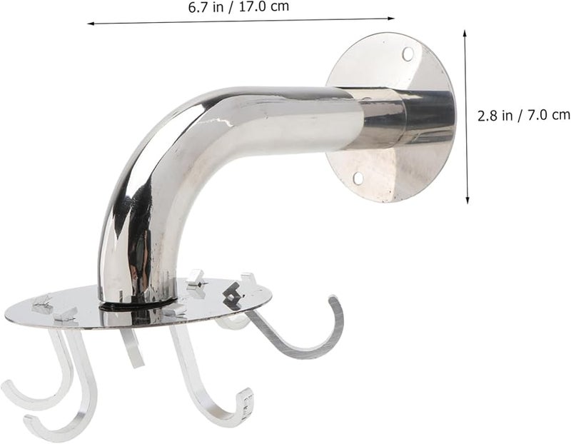 Silver Stainless Steel Rotating Hooks Traceless Multi Function Hanger for Kitchen Bathroom Living Room - Image 5