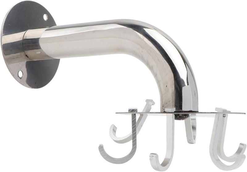 Silver Stainless Steel Rotating Hooks Traceless Multi Function Hanger for Kitchen Bathroom Living Room - Image 1