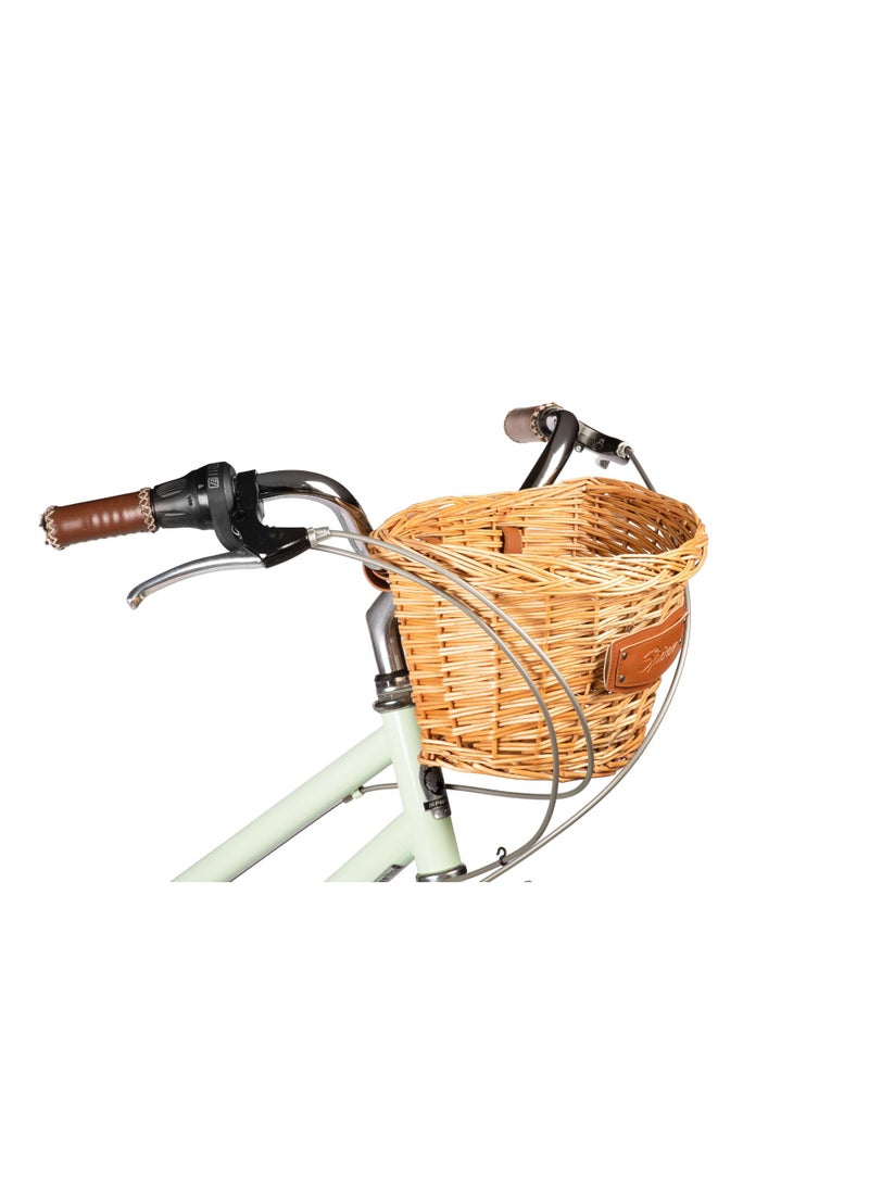Spinn Luna Women's 28-Inch City Bike | 28 Inch Wheel Size | 7-Speed Shimano | Steel Frame | Front Basket | Adjustable Seat | Green - Image 4