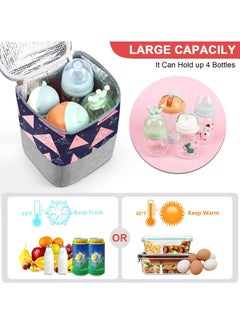 CMGTYYD Baby Bottle Cooler Tote Bags, Insulated Breastmilk Cooler Bag, Baby Bottle Warmer Cooler Bag, Fits up to 4 Large 8 Oz Bottles, Baby Bottle Bag for Nursing Mom Daycare Travel  - Image 2