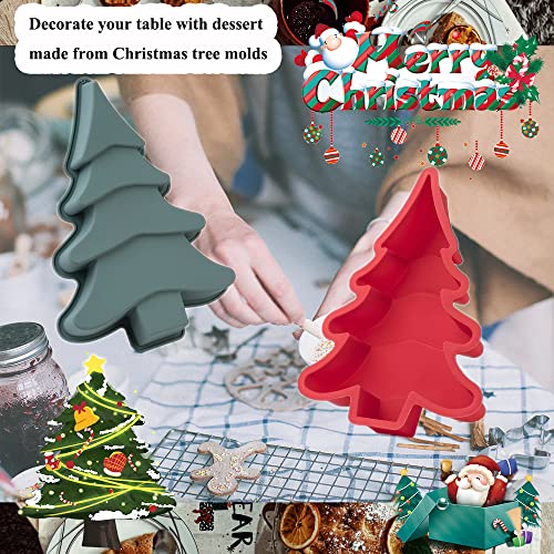 QTECLOR Christmas Tree Silicone Molds for Cake,Cute Cupcake Molds,Non-Stick Baking Molds,Biscuit Christmas Tree Snowflake Bells Gummy Baking DIY Tools,Holiday New Year Party Gift for Kids Teens - Image 5